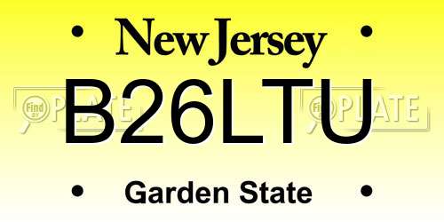 B26LTU New Jersey License Plate