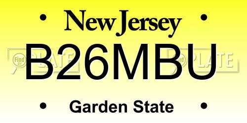B26MBU New Jersey License Plate