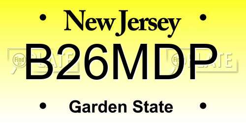 B26MDP New Jersey License Plate