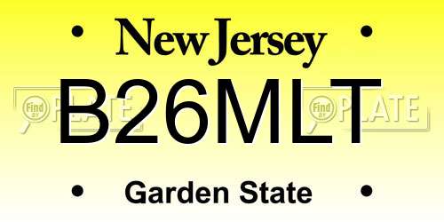 B26MLT New Jersey License Plate
