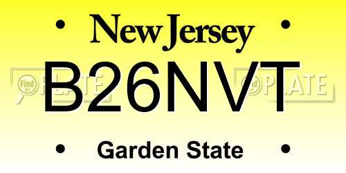 B26NVT New Jersey License Plate