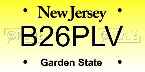 B26PLV New Jersey License Plate