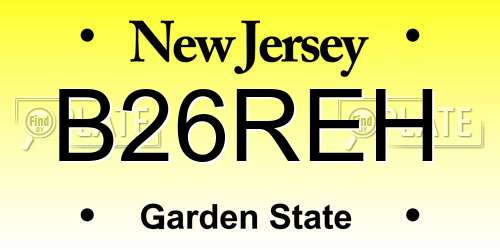 B26REH New Jersey License Plate