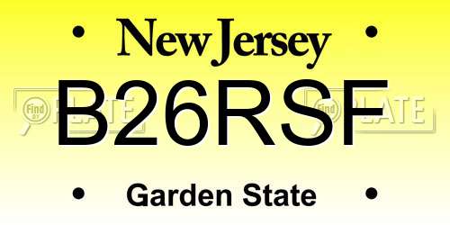B26RSF New Jersey License Plate