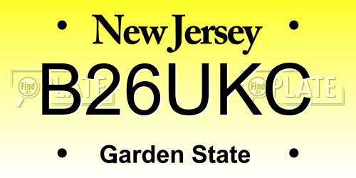 B26UKC New Jersey License Plate