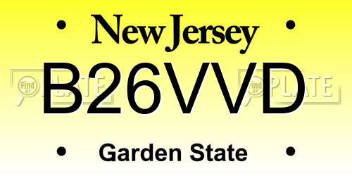 B26VVD New Jersey License Plate