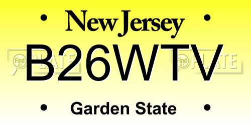 B26WTV New Jersey License Plate