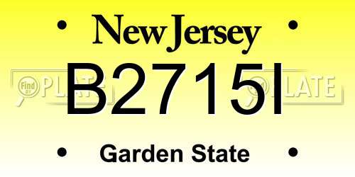 B2715I New Jersey License Plate