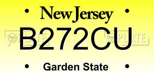 B272CU New Jersey License Plate