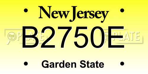 B2750E New Jersey License Plate