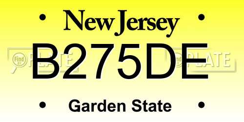 B275DE New Jersey License Plate