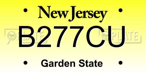 B277CU New Jersey License Plate