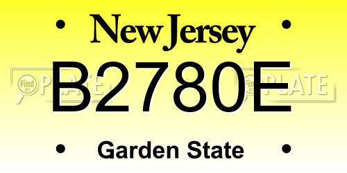 B2780E New Jersey License Plate