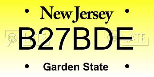 B27BDE New Jersey License Plate