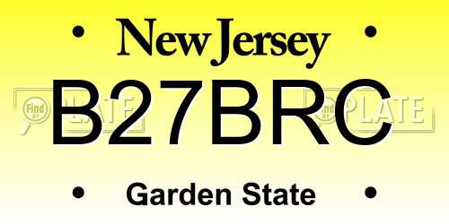 B27BRC New Jersey License Plate