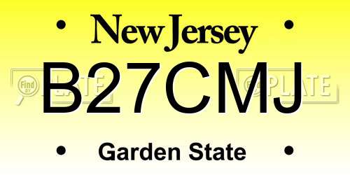 B27CMJ New Jersey License Plate