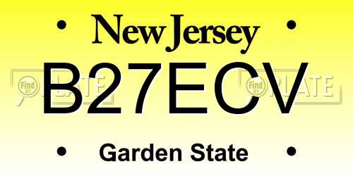 B27ECV New Jersey License Plate