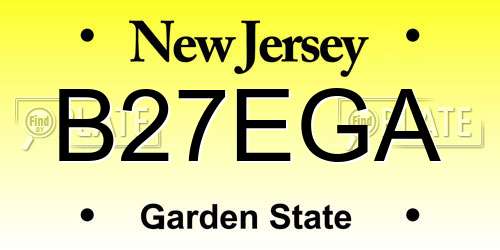 B27EGA New Jersey License Plate