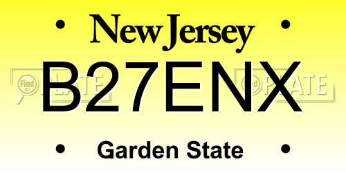 B27ENX New Jersey License Plate