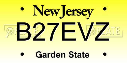 B27EVZ New Jersey License Plate