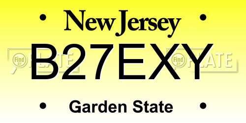 B27EXY New Jersey License Plate