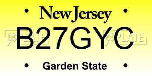B27GYC New Jersey License Plate