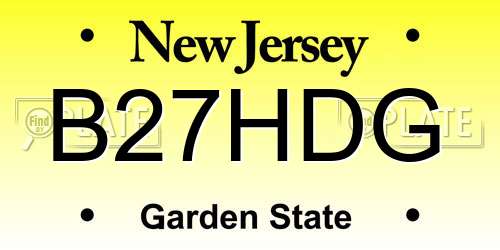 B27HDG New Jersey License Plate