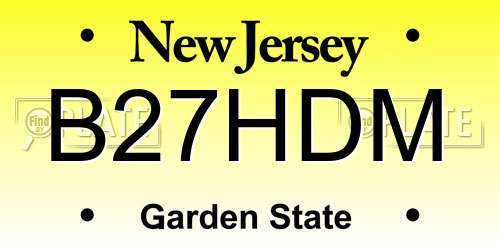 B27HDM New Jersey License Plate