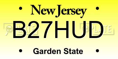 B27HUD New Jersey License Plate
