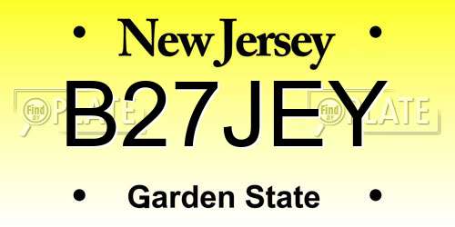 B27JEY New Jersey License Plate