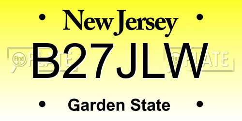 B27JLW New Jersey License Plate