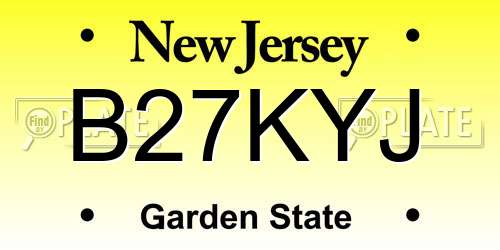 B27KYJ New Jersey License Plate