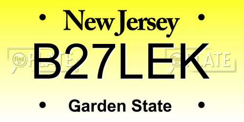 B27LEK New Jersey License Plate