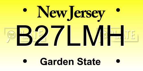 B27LMH New Jersey License Plate