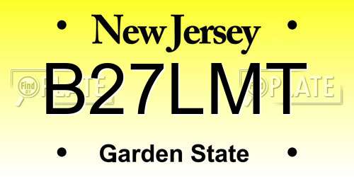 B27LMT New Jersey License Plate
