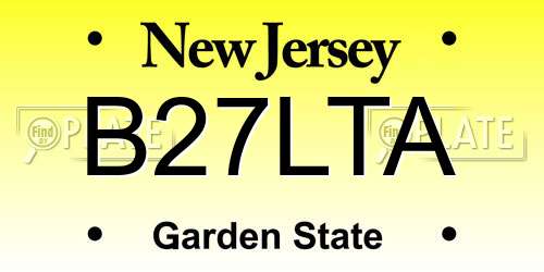 B27LTA New Jersey License Plate