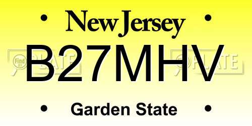 B27MHV New Jersey License Plate