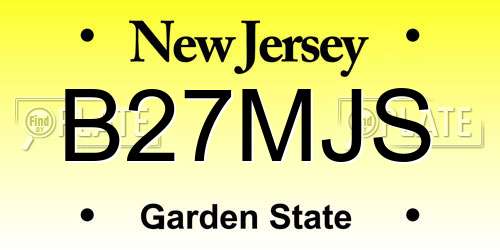 B27MJS New Jersey License Plate