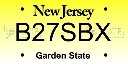 B27SBX New Jersey License Plate