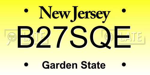 B27SQE New Jersey License Plate