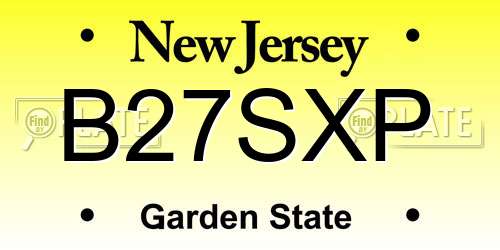 B27SXP New Jersey License Plate