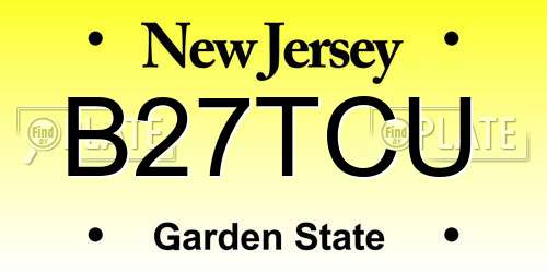 B27TCU New Jersey License Plate