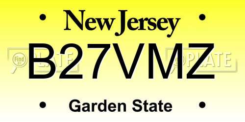 B27VMZ New Jersey License Plate