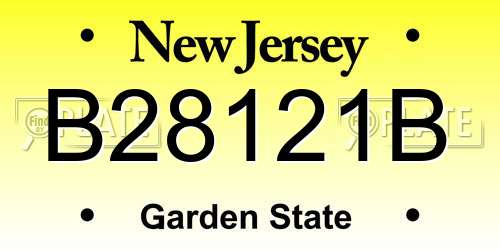 B28121B New Jersey License Plate