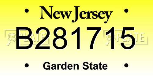 B281715 New Jersey License Plate