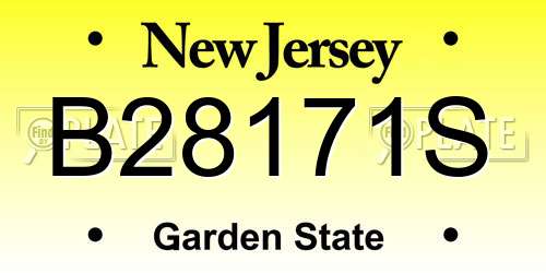 B28171S New Jersey License Plate