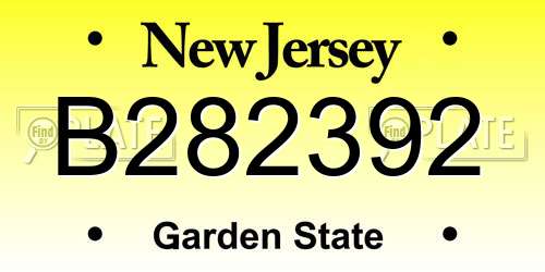 B282392 New Jersey License Plate