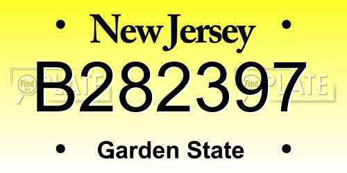 B282397 New Jersey License Plate