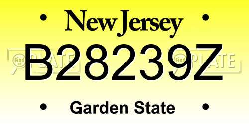 B28239Z New Jersey License Plate
