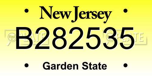 B282535 New Jersey License Plate